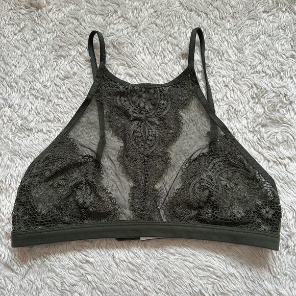 Victoria's Secret Other - Victoria's Secret Body S Lace Bralette Olive Green Fairy Grunge Boho Whimsygoth
